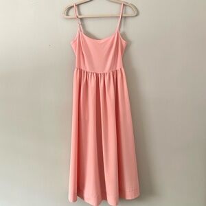 Blush Pink Maxi Dress Adjustable Straps Flowy Bridal Shower Wedding Guest Small